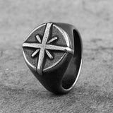 Black Polaris Mens Viking Rings - Viking Ring - Viking Wedding Rings - Stainless Steel