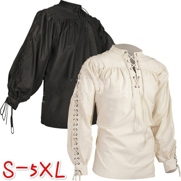 Viking Clothing - Viking Shirt - Viking Tunic - Viking Clothes - Viking Renaissance Cotton Long Sleeve Shirt