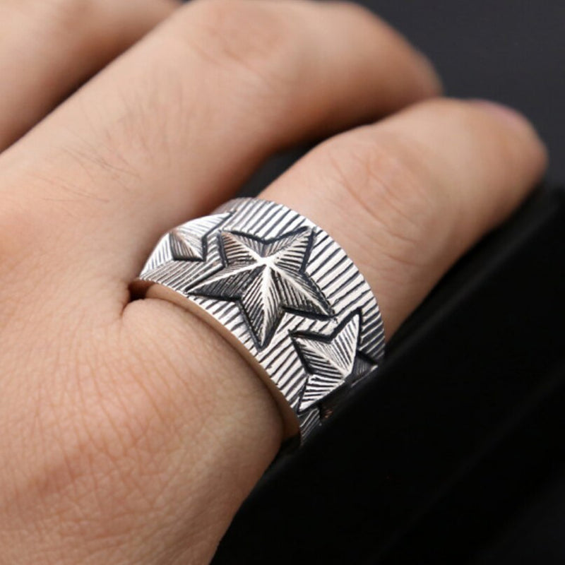 RockStar .925 Pure Sterling Silver Viking Wedding Rings - Mens Viking Rings - Viking Wedding Bands - Viking Ring