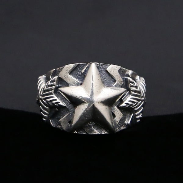 RockStar Sterling Silver Viking Wedding Rings - Mens Viking Rings - Viking Wedding Bands - Viking Ring