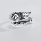 Pure .925 Sterling Silver Angel Wing Viking Wedding Bands - Viking Ring -Viking Wedding Rings - Adjustable