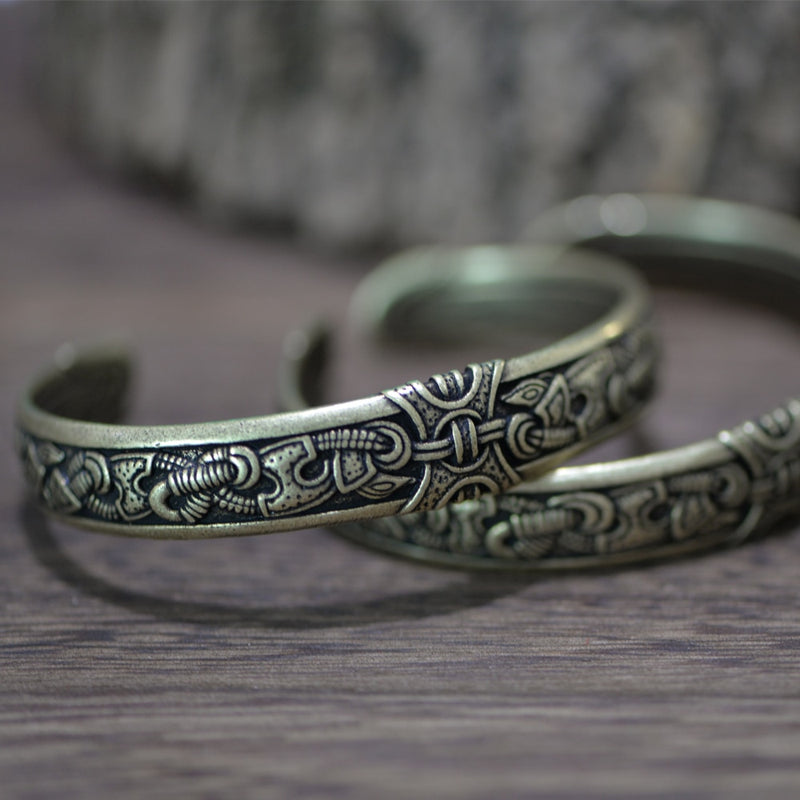 Dragon Viking Arm Ring - Viking Bracelet - Viking Jewelry - Adjustable - Stainless Steel