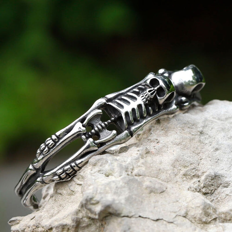 Skeleton Viking Bracelet - Viking Arm Ring - Viking Jewelry - Stainless Steel