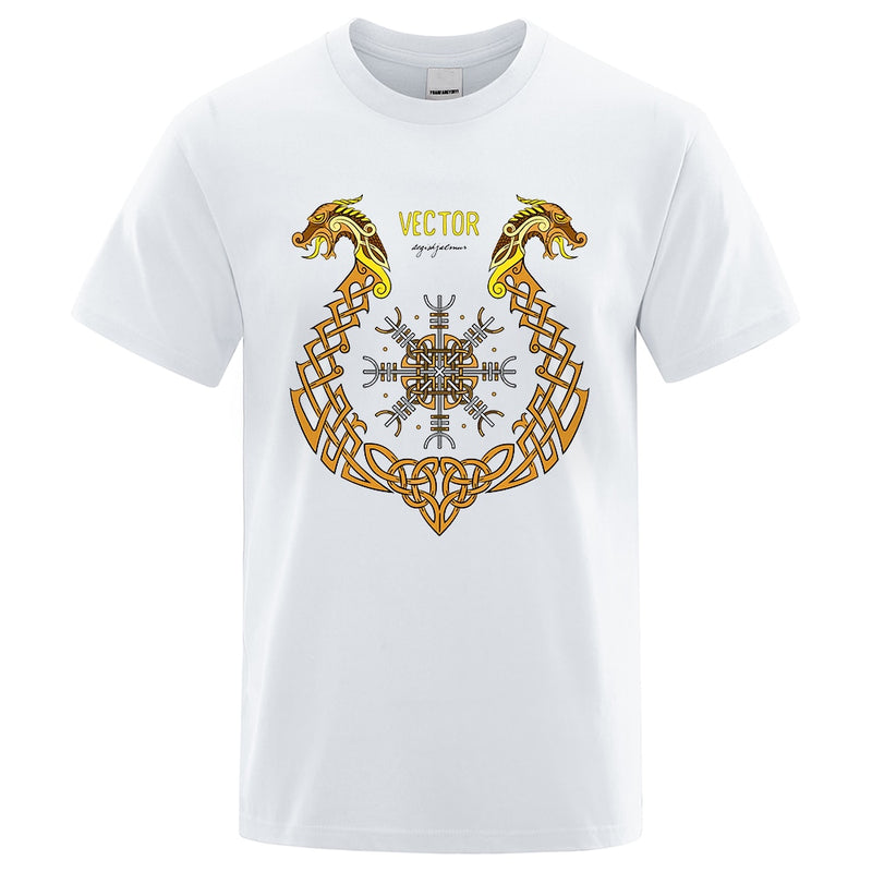 Viking Clothing - Viking T-Shirt - Viking Clothes - Viking Shirt - Viking Men's Fashion Cotton Linen Shirt Short Sleeve
