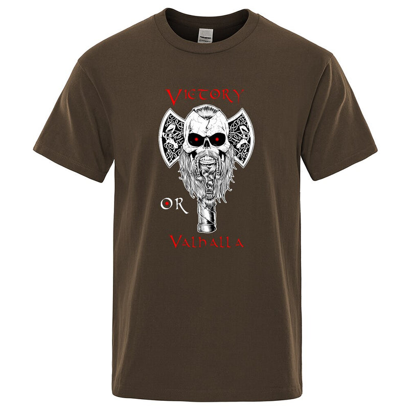 Viking T Shirt - Viking Clothing - Viking Clothes - Viking Shirt - Viking Men's Valhalla Cotton Short Sleeve Shirt