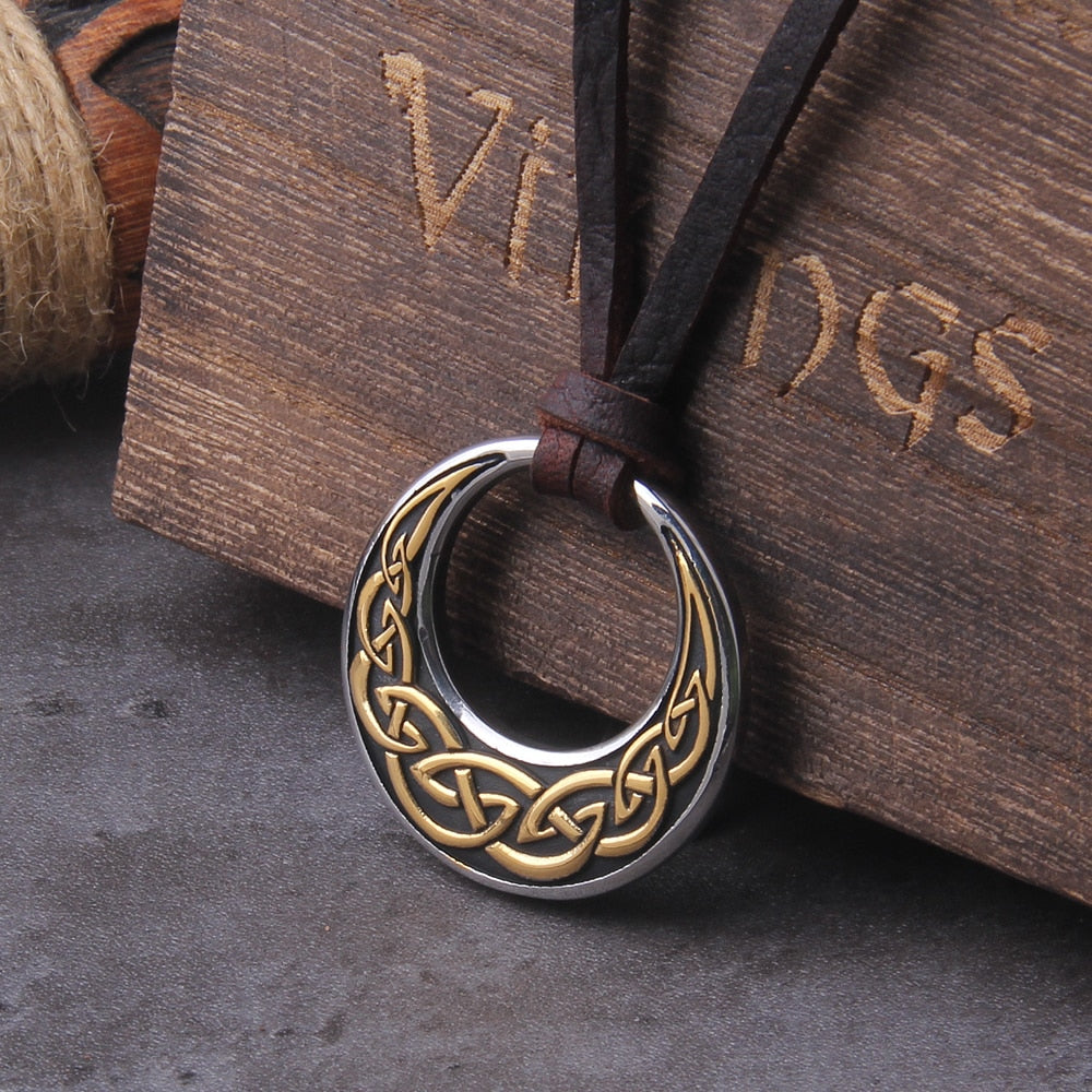 Round Celtic Knot Viking Necklace - Leather Cord Viking Necklace –  Relentless Rebels