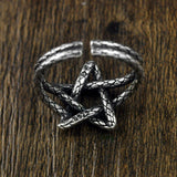 Pure .925 Sterling Silver Star Design Viking Wedding Rings - Adjustable - Viking Ring - Viking Wedding Bands