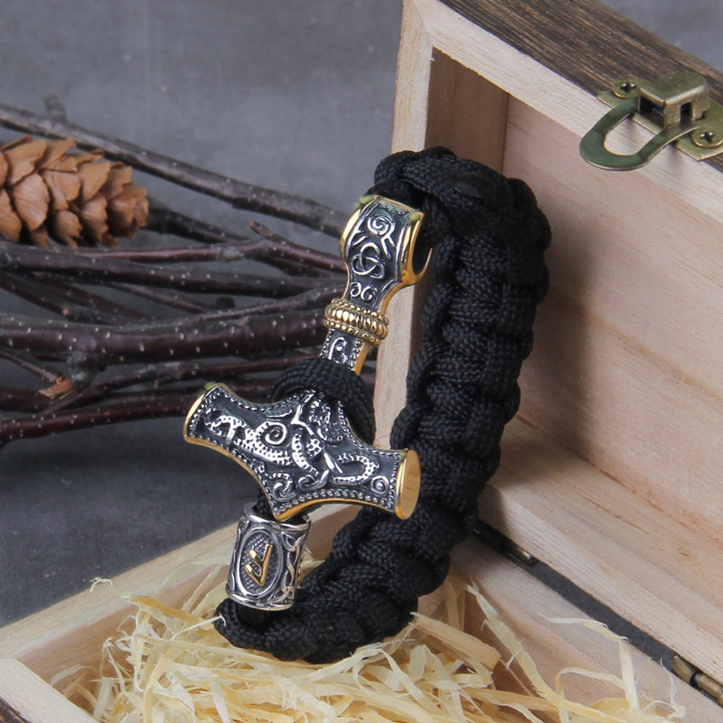 Thors Hammer Viking Bracelet - Mjolnir - Norse Jewelry - Viking Jewelry