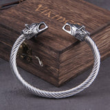 Norse Wolf Viking Bracelet - Fenrir Bracelet - Viking Jewelry - Stainless Steel - Viking Arm Ring