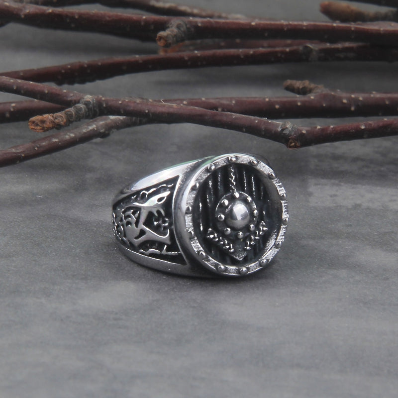 Shield Mens Viking Rings - Viking Wedding Rings - Viking Ring - Viking Jewelry