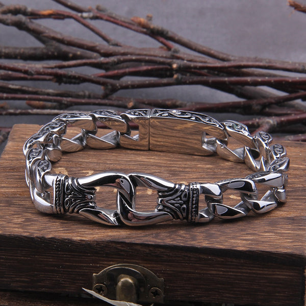 Chain Design Viking Bracelet - Viking Arm Ring - Viking Jewelry - Stainless Steel