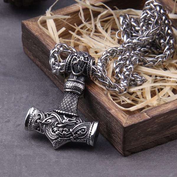 Hammer of Thor Viking Necklace - Mjolnir Viking Necklace - Viking Jewelry - Stainless Steel