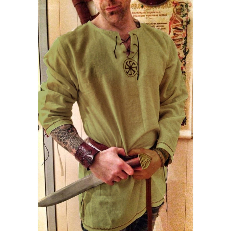 Viking Clothing - Viking Shirt - Viking Tunic - Viking Men's Polyester Long Sleeve Shirt
