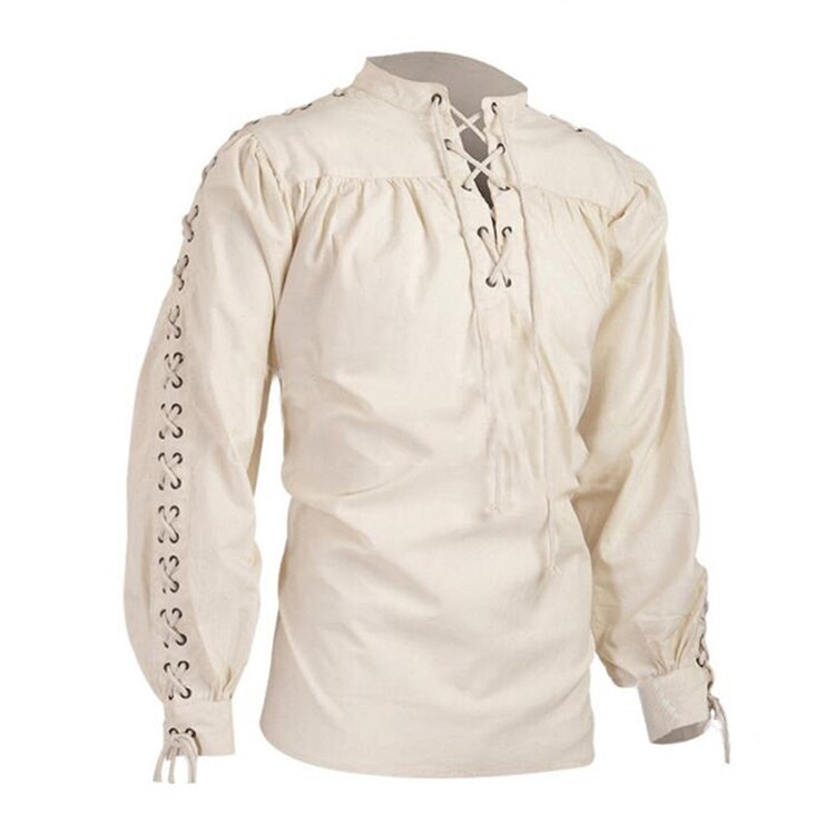 Viking Clothing - Viking Shirt - Viking Tunic - Viking Clothes - Viking Renaissance Cotton Long Sleeve Shirt