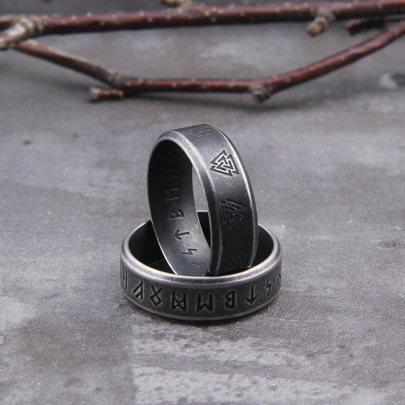 Valknut 2 Rune Rings - Norse Rings - Viking Rings - Viking Wedding Rings - Runic Rings - Norse Rune Rings - Viking Jewelry - Viking wedding bands - viking jewellry