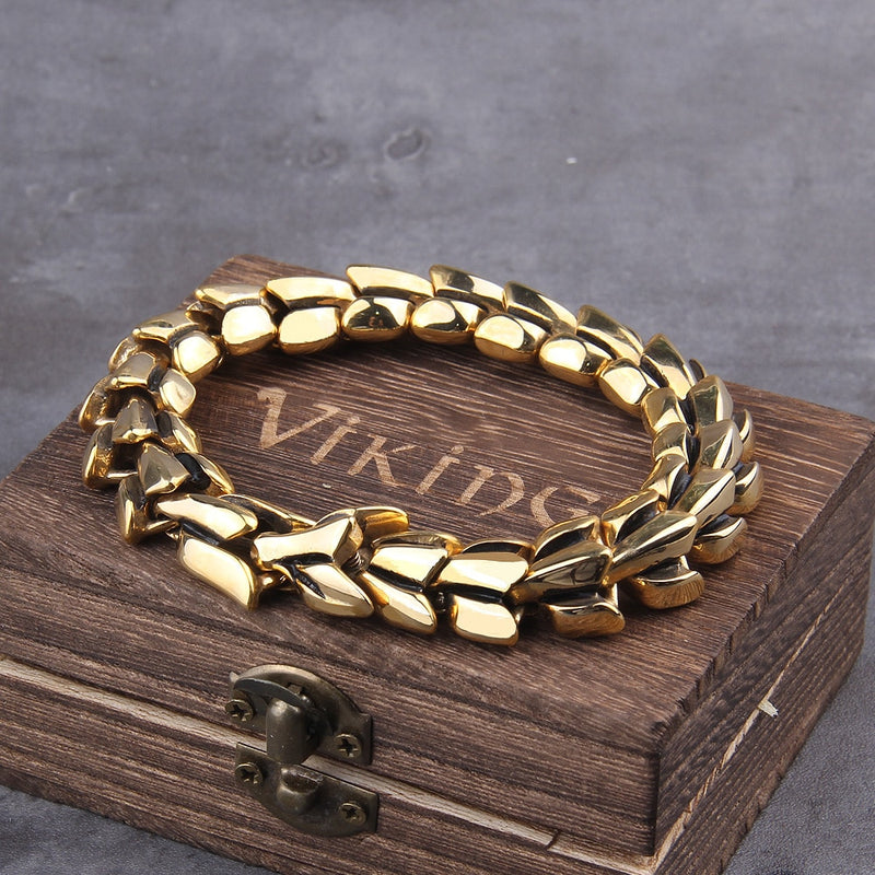 Ouroboros Viking Bracelet - Stainless Steel - Viking Arm Ring - Viking Jewelry