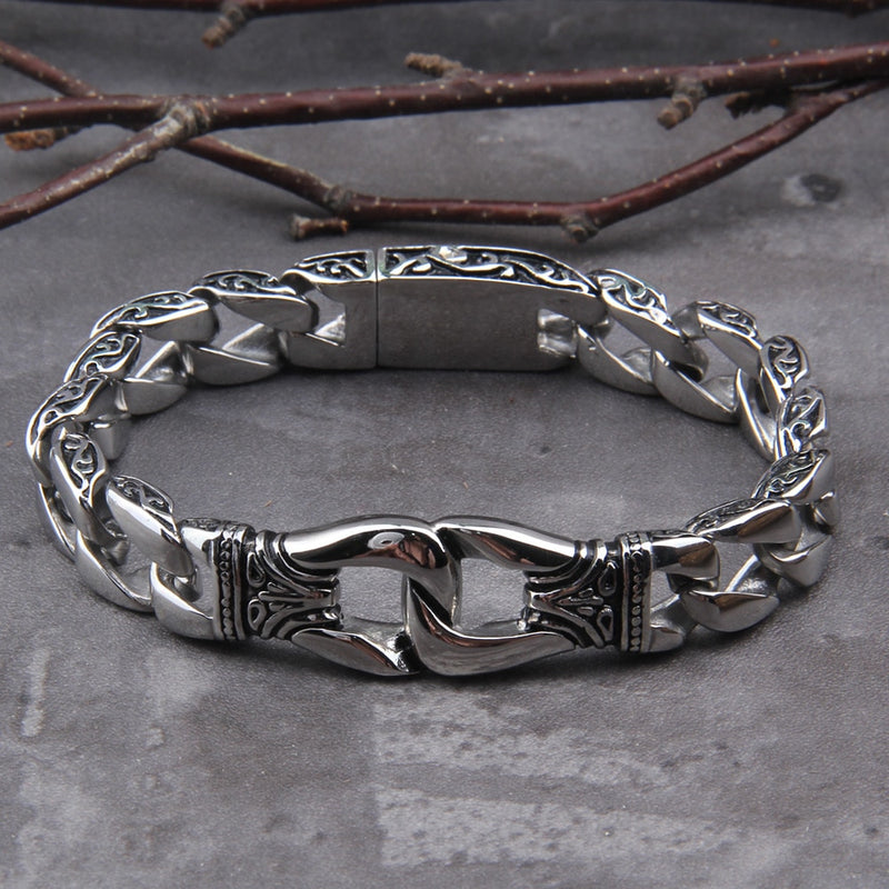 Chain Design Viking Bracelet - Viking Arm Ring - Viking Jewelry - Stainless Steel