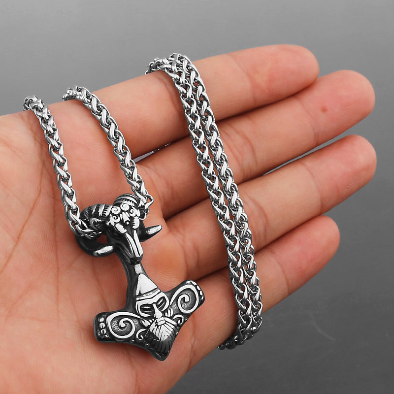 Thors Hammer Necklace - Goat Mjolnir - Viking Necklace - Viking Jewelry