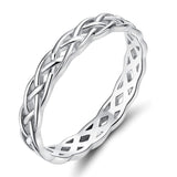 Pure .925 Sterling Silver Weave Design Viking Wedding Bands - Viking Wedding Rings - Viking Ring - Womens Viking Jewelry