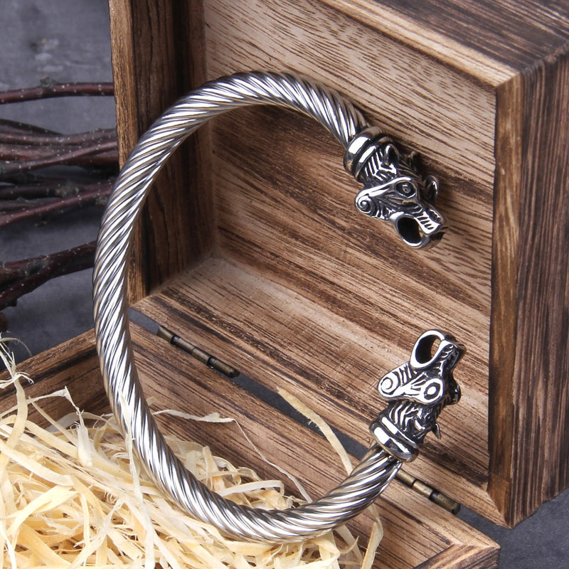 Norse Bear Viking Bracelet - Viking Jewelry - Viking Arm Ring - Stainless Steel Bear Bracelet