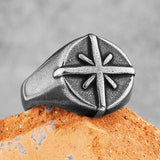 Black Polaris Mens Viking Rings - Viking Ring - Viking Wedding Rings - Stainless Steel