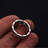 Pure .925 Sterling Silver Chain Design Viking Wedding Rings - Viking Wedding Bands - Viking Ring - Womens Viking Jewelry