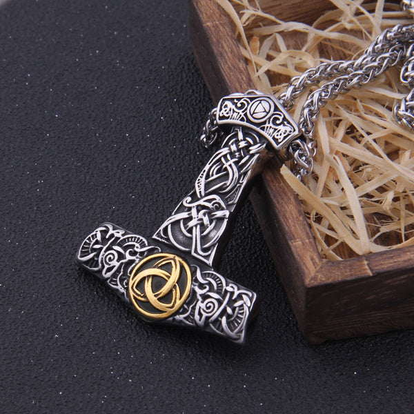 Viking Mjolnir Necklace, Thor's Hammer Raven Pendant | The Norse Wind –  TheNorseWind