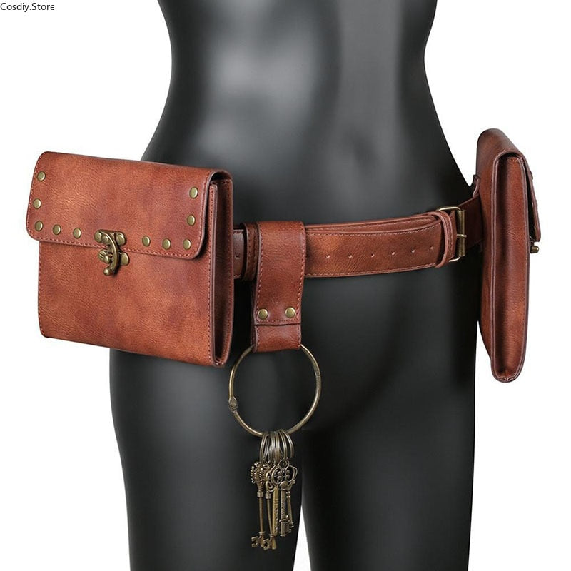 Steampunk Fanny Packs Medieval Pouch Retro Phone Bag Belt Leather Wallet Men Women Viking Costume Accessory Antique For Adult