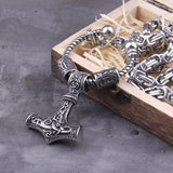 Hammer of Thor Knot Viking Necklace - Mjolnir Viking Necklace - Viking Jewelry - Stainless Steel