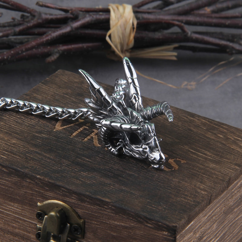 Dragon Head Necklace - Stainless Steel - Viking Necklace - Norse Necklace - Viking Jewelry