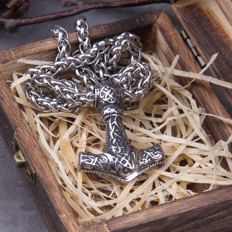 Hammer of Thor Viking Necklace - Mjolnir - Viking Jewelry - Stainless Steel