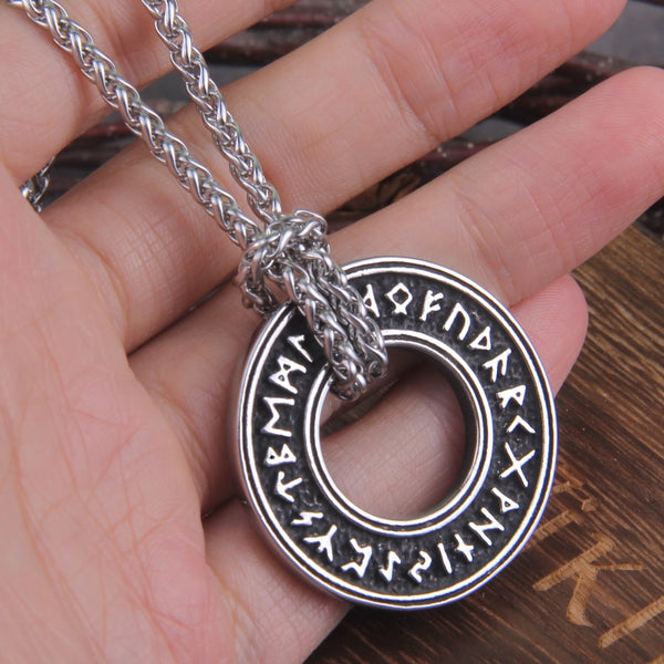 Runic Circle Viking Necklace - Viking Jewelry - Stainless Steel