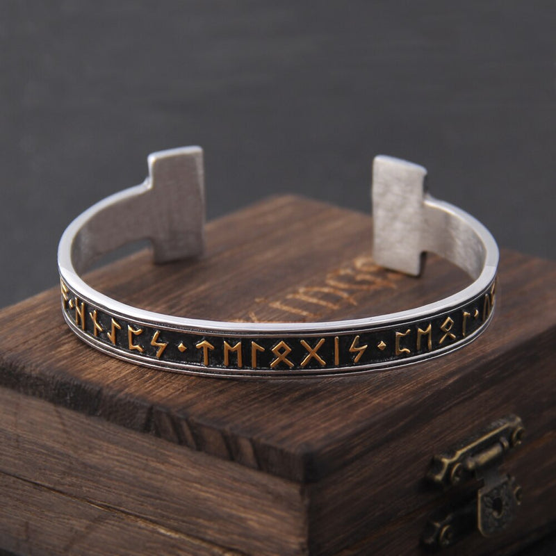 Runic Viking Bracelet - Viking Jewelry - Stainless Steel - Norse Rune Bracelet - Viking Arm Ring