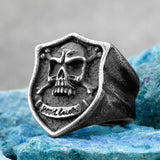 Skull Shield Mens Viking Rings - Viking Wedding Rings - Viking Ring - Viking Jewelry