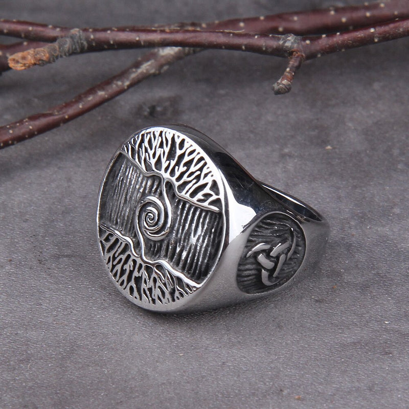 Tree of Life Viking Ring - Viking Jewelry - Stainless Steel - Mens Viking Rings