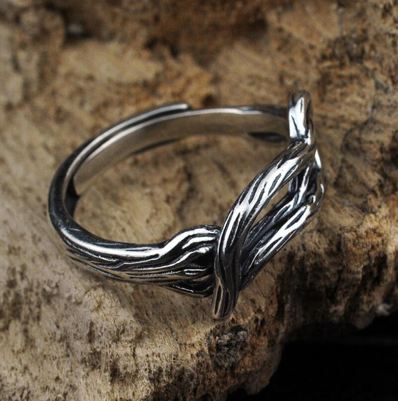 Branch Design Pure .925 Sterling Silver Viking Wedding Rings - Viking Wedding Bands - Viking Ring 