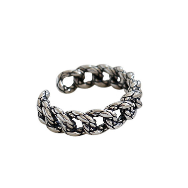 Pure .925 Sterling Silver Twisted Viking Wedding Bands - Viking Wedding Rings - Womens Viking Jewelry - Viking Ring