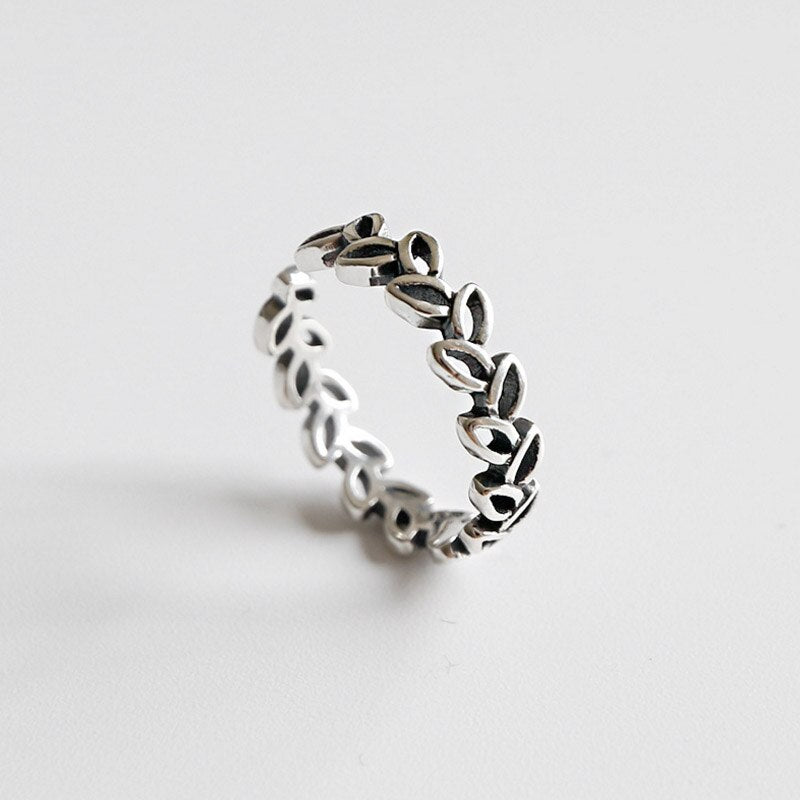 Pure .925 Sterling Silver Leaves Viking Wedding Bands - Viking Wedding Rings - Mens Viking Rings - Womens Viking Jewelry - Viking Ring