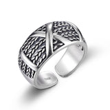 Pure .925 Sterling Silver Viking Wedding Rings - Viking Ring - Viking Wedding Bands - Adjustable