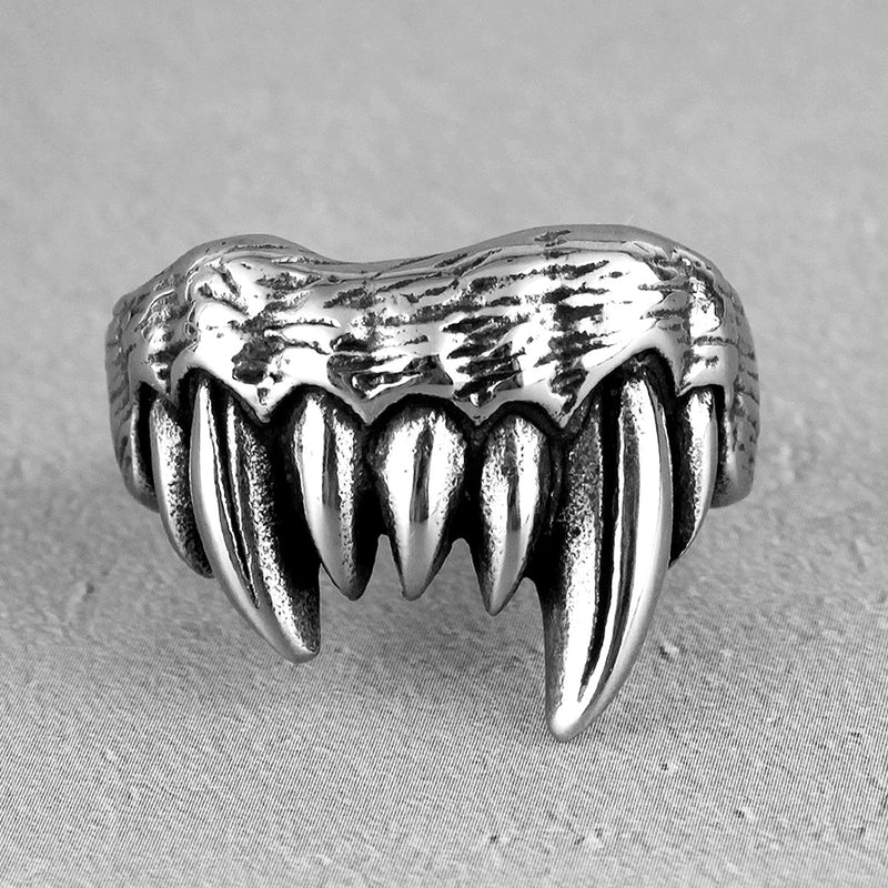 Teeth Mens Viking Rings - Viking Ring - Viking Wedding Rings - Viking Jewelry