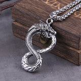 Ouroboros Viking Necklace - Viking Jewelry - Stainless Steel - Norse Necklace
