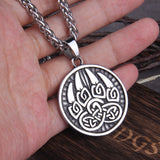 Bear Claw Viking Necklace - Viking Jewelry - Stainless Steel