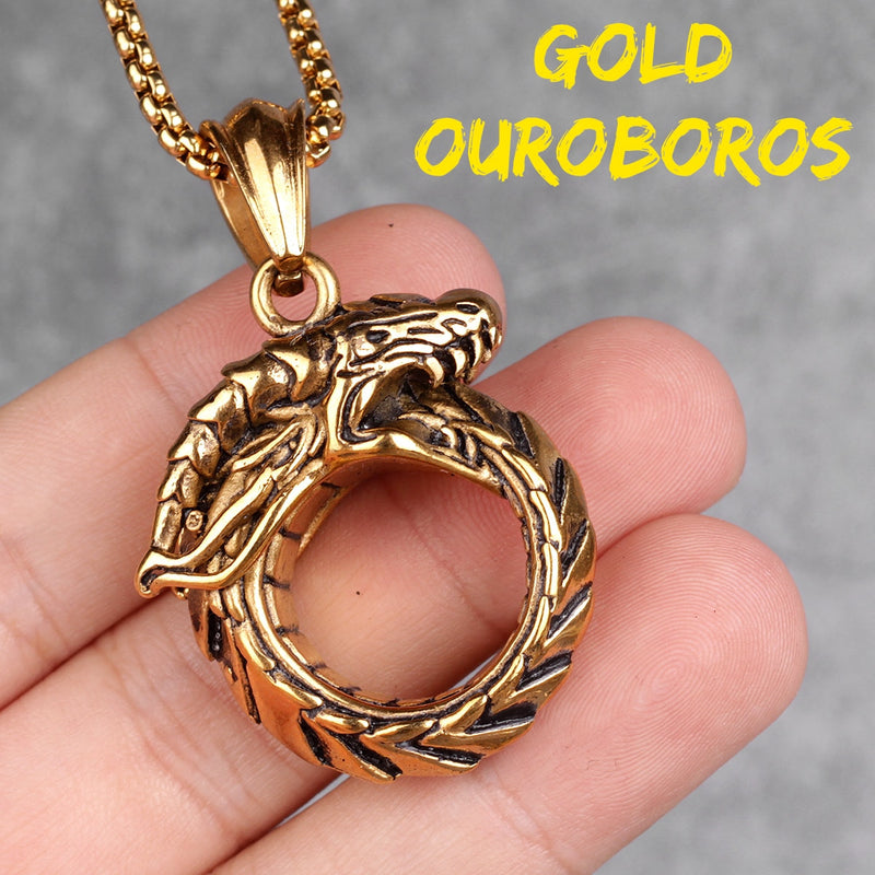 Ouroboros Viking Necklace - Viking Jewelry - Stainless Steel - Viking Necklace
