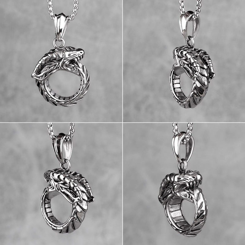 Ouroboros Viking Necklace - Viking Jewelry - Stainless Steel - Viking Necklace