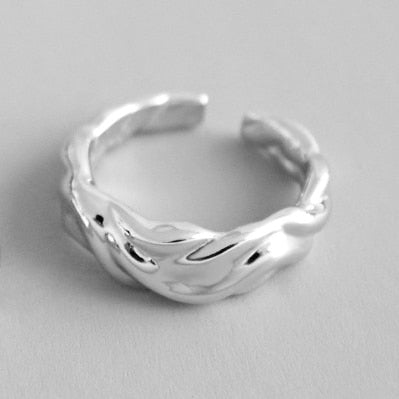 Pure .925 Sterling Silver Wave Design Viking Wedding Rings - Viking Wedding Bands - Viking Ring - Womens Viking Jewelry