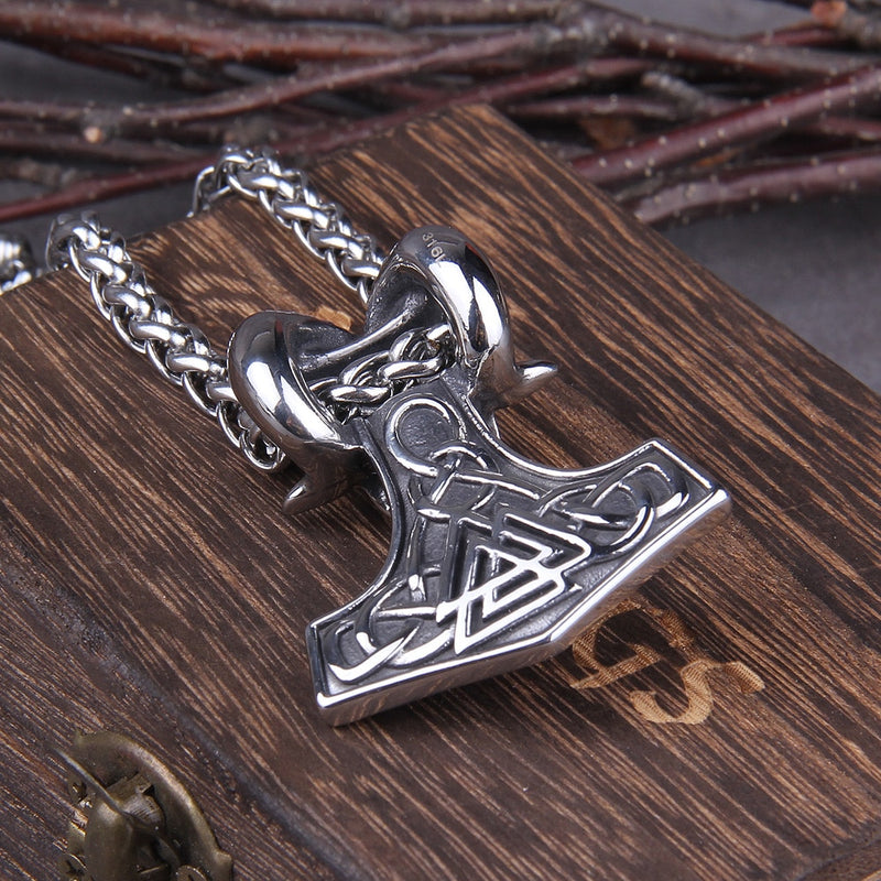 Thors Skull Hammer Viking Necklace - Viking Jewelry - Mjolnir - Norse Jewelry