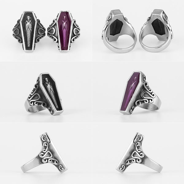 vampire ring jewelry coffin ring gothic jewelry men or women biker ring 