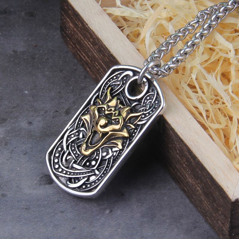 Celtic wolf necklace  jewelry stainless steel  pendant chain men women high quality norse  viking hypoallergenic 