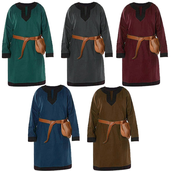 Viking Clothing - Viking Shirts - Viking Tunic - Viking Men's Fashion Polyester Long Sleeve Shirt