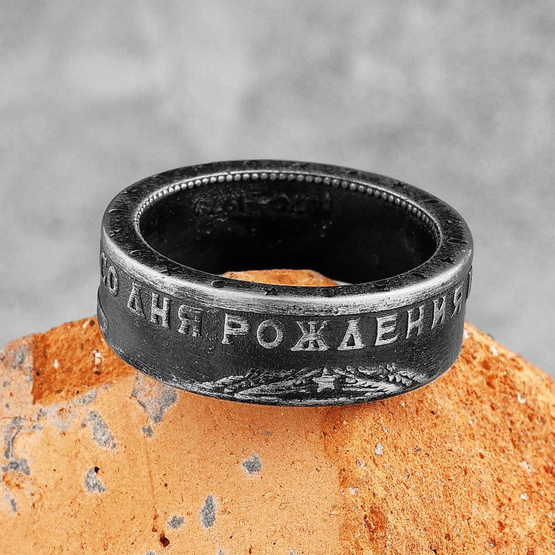 Black Vintage Lenin Ring - Viking Ring - Mens Viking Rings - Viking Jewelry 